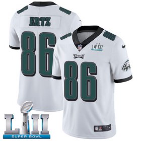 Wholesale Cheap Nike Eagles #86 Zach Ertz White Super Bowl LII Men\'s Stitched NFL Vapor Untouchable Limited Jersey