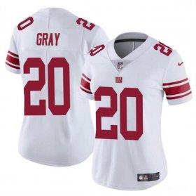 Cheap Women\'s New York Giants #20 Eric Gray White Vapor Stitched Jersey(Run Small)