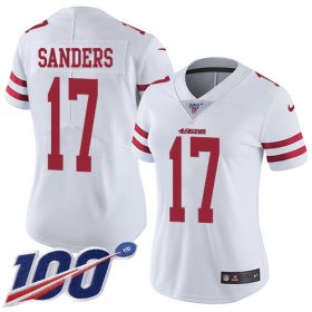 Wholesale Cheap Nike 49ers #17 Emmanuel Sanders White Women\'s Stitched NFL 100th Season Vapor Limited Jersey