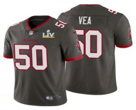 Wholesale Cheap Men\'s Tampa Bay Buccaneers #50 Vita Vea Grey 2021 Super Bowl LV Limited Stitched NFL Jersey