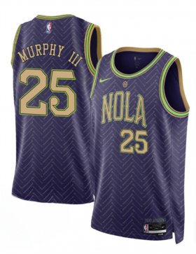 Cheap Men\'s New Orleans Pelicans #25 Trey Murphy III Purple 2024-25 City Ediiton Stitched Basketball Jersey