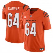 Cheap Men's Cincinnati Bengals #64 Ted Karras Orange 2024 F.U.S.E With 3-star C Patch Vapor Untouchable Limited Football Stitched Jersey