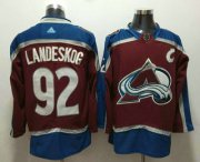 Wholesale Cheap Men's Colorado Avalanche #92 Gabriel Landeskog Red With C Patch 2017-2018 Hockey Stitched NHL Jersey