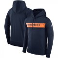 Wholesale Cheap Men's Denver Broncos Nike Navy Sideline Team Performance Pullover Hoodie