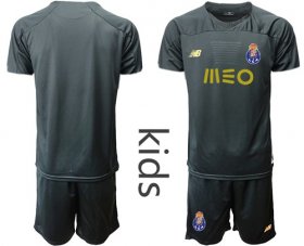 Wholesale Cheap Oporto Blank Black Goalkeeper Kid Soccer Club Jersey