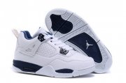 Wholesale Cheap Kid's Air Jordan 4 Shoes White/blue