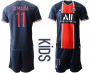 Wholesale Cheap Youth 2020-2021 club Paris St German home 11 blue Soccer Jerseys