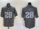 Cheap Men's Las Vegas Raiders #28 Josh Jacobs Grey Limited Stitched Jerseys