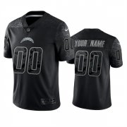 Wholesale Cheap Men's Los Angeles Chargers Active Player Custom Black Reflective Limited Stitched Football Jersey