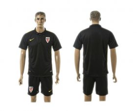 Wholesale Cheap Athletic Bilbao Blank Black Training Soccer Club Jersey