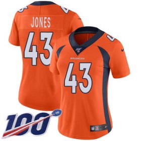 Wholesale Cheap Nike Broncos #43 Joe Jones Orange Team Color Women\'s Stitched NFL 100th Season Vapor Untouchable Limited Jersey