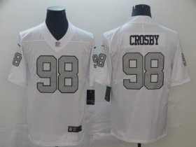 Cheap Women\'s Las Vegas Raiders #98 Maxx Crosby White Color Rush Limited Stitched Jersey(Run Small)