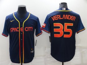 Wholesale Cheap Men\'s Houston Astros #35 Justin Verlander 2022 Navy City Connect Cool Base Stitched Jersey