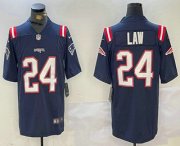 Men's New England Patriots #24 Ty Law Navy Blue Vapor Stitched Limited Jersey