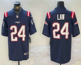 Men\'s New England Patriots #24 Ty Law Navy Blue Vapor Stitched Limited Jersey