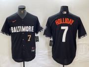 Cheap Men's Baltimore Orioles #7 Jackson Holliday Number Black 2023 City Connect Cool Base Stitched Jersey