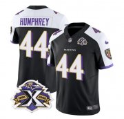 Wholesale Cheap Men's Baltimore Ravens #44 Marlon Humphrey Black White 2023 F.U.S.E With Patch Throwback Vapor Limited Stitched Jersey