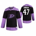 Wholesale Cheap Adidas Ducks #47 Hampus Lindholm Men's Black Hockey Fights Cancer Practice NHL Jersey