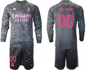 Wholesale Cheap 2021 Men Real Madrid away long sleeve any name soccer jerseys