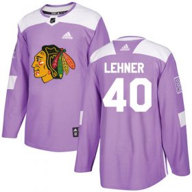 Wholesale Cheap Adidas Blackhawks #40 Robin Lehner Purple Authentic Fights Cancer Stitched NHL Jersey