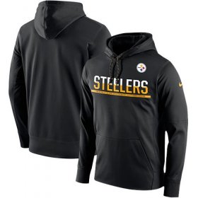 Wholesale Cheap Men\'s Pittsburgh Steelers Nike Black Sideline Circuit Pullover Performance Hoodie