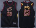 Wholesale Cheap Men's Cleveland Cavaliers #23 LeBron James Black 2017-2018 Nike Swingman Goodyear Stitched NBA Jersey