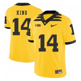 Wholesale Cheap Iowa Hawkeyes 14 Desmond King Yellow College Football Jersey