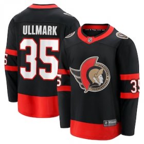 Cheap Men\'s Ottawa Senators #35 Linus Ullmark Fanatics Black Home Premier Breakaway Player Jersey