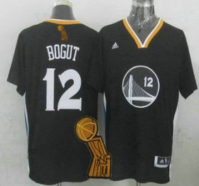 Wholesale Cheap Golden State Warriors #12 Andrew Bogut Revolution 30 Swingman 2014 New Black Short-Sleeved Jersey