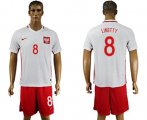 Wholesale Cheap Poland #8 Linetty Home Soccer Country Jersey