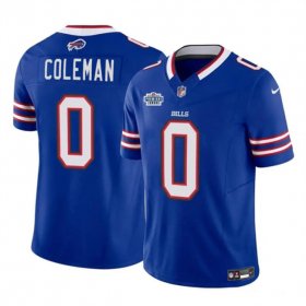 Men\'s Buffalo Bills #0 Keon Coleman Blue 2024 With Draft Patch F.U.S.E. Vapor Untouchable Limited Stitched Football Jersey