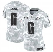 Cheap Women's Philadelphia Eagles #6 DeVonta Smith 2024 F.U.S.E Arctic Camo Salute To Service Limited Stitched Jersey(Run Small)