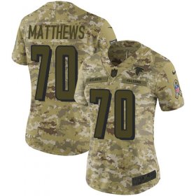 Wholesale Cheap Nike Falcons #70 Jake Matthews Camo Women\'s Stitched NFL Limited 2018 Salute to Service Jersey