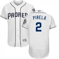 Wholesale Cheap Padres #2 Jose Pirela White Flexbase Authentic Collection Stitched MLB Jersey