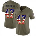 Wholesale Cheap Nike Jaguars #47 Joe Schobert Olive/USA Flag Women's Stitched NFL Limited 2017 Salute To Service Jersey