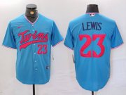 Cheap Men's Minnesota Twins #23 Royce Lewis Blue Cool Base Stitched Jersey