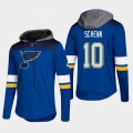 Wholesale Cheap Blues #10 Brayden Schenn Blue 2018 Pullover Platinum Hoodie