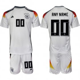 Cheap Men\'s Germany Custom White 2024-25 Home Soccer Jersey Suit