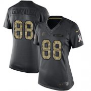 Wholesale Cheap Nike Falcons #88 Tony Gonzalez Black Women's Stitched NFL Limited 2016 Salute to Service Jersey