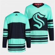 Cheap Men's Seattle Kraken Blank Ice Blue 2022-23 Reverse Retro Stitched Jersey