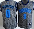 Wholesale Cheap Oklahoma City Thunder #0 Russell Westbrook Gray Static Fashion Jersey