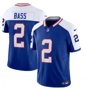 Wholesale Cheap Men\'s Buffalo Bills #2 Tyler Bass Blue White 2023 F.U.S.E. Throwback Vapor Untouchable Limited Football Stitched Jersey