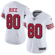 Wholesale Cheap Nike 49ers #80 Jerry Rice White Rush Women's Stitched NFL Vapor Untouchable Limited Jersey