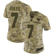 Wholesale Cheap Nike Jaguars #7 Nick Foles Camo Women's Stitched NFL Limited 2018 Salute to Service Jersey