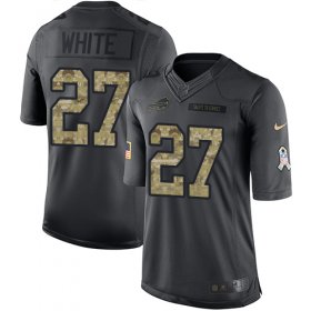 Wholesale Cheap Nike Bills #27 Tre\'Davious White Black Men\'s Stitched NFL Limited 2016 Salute To Service Jersey