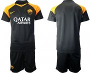 Wholesale Cheap Men 2020-2021 club Roma away black Soccer Jerseys