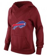 Wholesale Cheap Women's Buffalo Bills Logo Pullover Hoodie Red