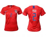 Wholesale Cheap Women's USA #2 Pugh Away Soccer Country Jersey