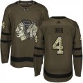 Wholesale Cheap Adidas Blackhawks #4 Bobby Orr Green Salute to Service Stitched NHL Jersey