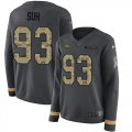 Wholesale Cheap Nike Buccaneers #93 Ndamukong Suh Anthracite Salute to Service Women's Stitched NFL Limited Therma Long Sleeve Jersey